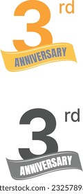 3rd anniversary tag and label in two different colors suitable for many uses