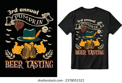 3rd annual pumpkin t shirt design, pumpkin t shirt design, beer t shirt design, Halloween t shirt design.  