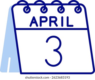 3rd of April Line vector Icon Design