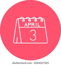 Diseño de íconos de Vector de línea 3 de abril