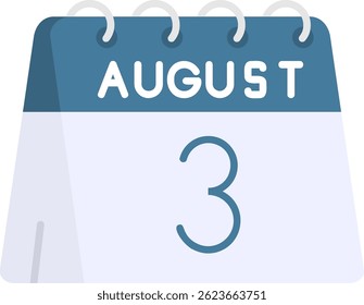 3rd of August Line vector Icon Design
