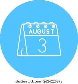 3rd of August Line vector Icon Design