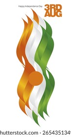 3. August Niger Independence Day Poster und Grußkarte. Fette typografische Schrift Nachricht 3. August. abstrakte Niger-Flagge einzeln auf weißem Hintergrund