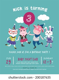 3rd Birthday Party Invitation Card