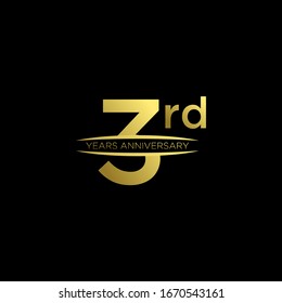 3rd black gold ribbon design banner celebration