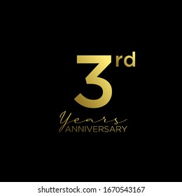 3rd black gold ribbon design banner celebration