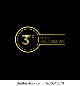 3rd black gold ribbon design banner celebration