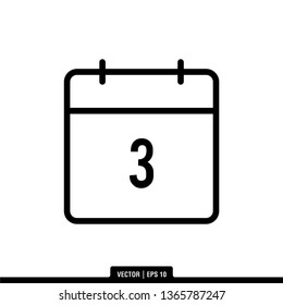 3rd Calendar Icon Vector Illustration Logo Template