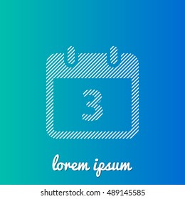 3rd Calendar White stroke fill with blue and green gradient background Icon / Logo Design