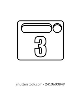3rd day celebration calender vectoe icon