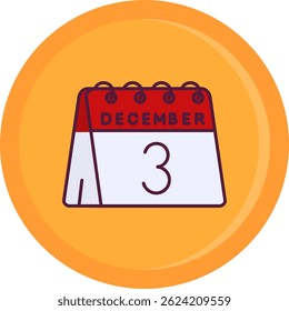 3rd of December Line vector Icon Design