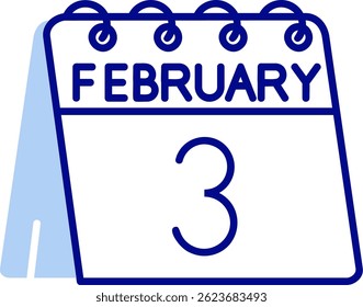 3rd of February Line vector Icon Design