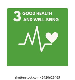 3rd Goal of Sustainable Development goals, Good Health and Well-being, icon