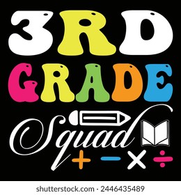 3rd grade squad typography t shirt design