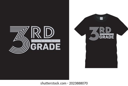 3rd Grade T shirt, teacher tee, apparel, vector illustration, graphic template, print on demand, textile fabrics, retro style, typography, vintage, teachers day t shirt design