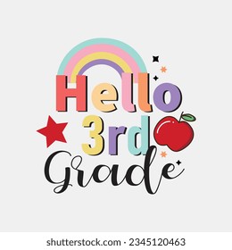 3rd grade vibes only, 3rd grade t shirts design, back to school t-shirt design