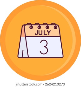 3rd of July Line vector Icon Design