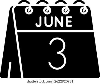 3 de junio Línea Vector Icon Design