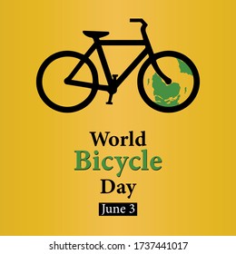 3rd June World Bicycle Day Vector Illustration Poster