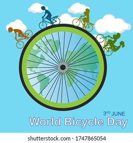 3rd June World Bicycle Day Illustration Vector Image