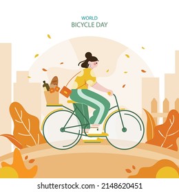 3rd June World Bicycle Day Illustration Vector Image
