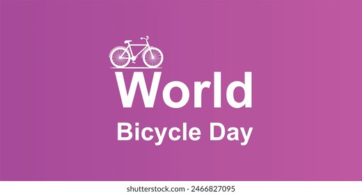 3rd June World Bicycle Day. Green bicycle and world. Environment preserve. Green bicycle icon vector. Bicycle Day Poster