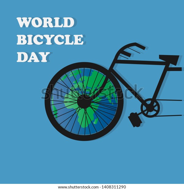 3rd June\
World Bicycle Day illustration vector\
image