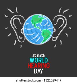 3rd March World Hearing Day Illustration Vector Image