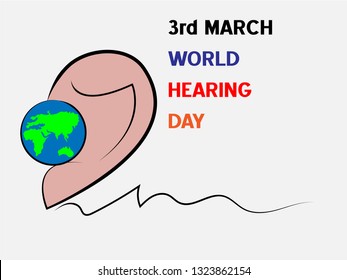 3rd march world hearing day illustration vector image
