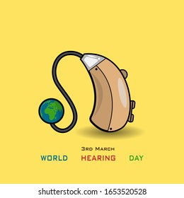 3rd March World Hearing Day Illustration In Vector File 