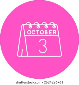 3rd of October Line vector Icon Design