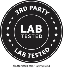 3rd Party Lab Tested Rounded Vector Icon In Black Color