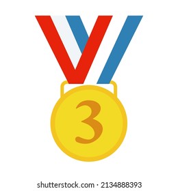 3rd place medal icon vector illustration on white background