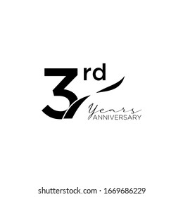 3rd ribbon design banner anniversary 