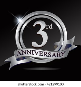 3rd Silver Anniversary Logo Ring Ribbon Stock Vector (Royalty Free ...