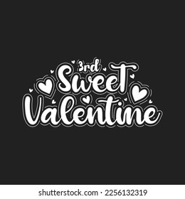 3rd sweet Valentine design black and white.
