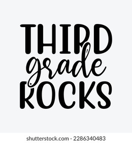 3rd teacher team - third grade rocks funny t-shirt design