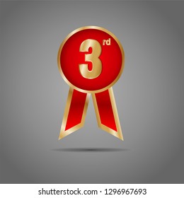 3rd win red bronze medal ribbon vector art 24
