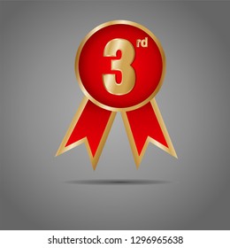 3rd winner bronze red medal icon vector 21
