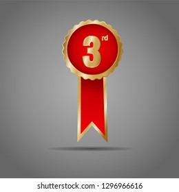 3rd winner red bronze medal vector 22
