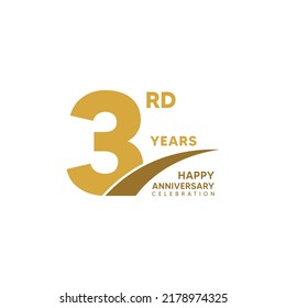 3rd Year Anniversary Design Template. Vector Template Illustration