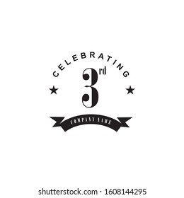 3rd year anniversary emblem logo design vector template