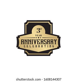 3rd year anniversary emblem logo design vector template