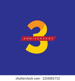 3rd Year Anniversary Vector Template Design Illustration.