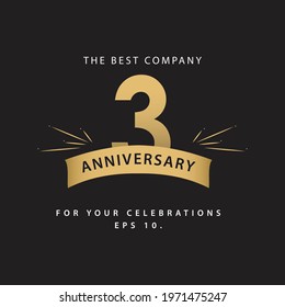 3rd Years Anniversary Celebration Vector Template Design Illustration