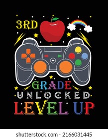 3rd-grade unlocked level-up t-shirt design 