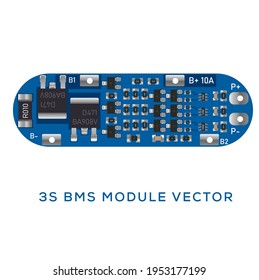 3S Battery Management System Module Vector Illustration