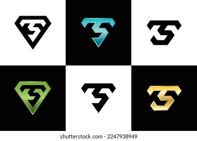 3S Diamond logo design, 3S monogram initials logo concept, modern company logo