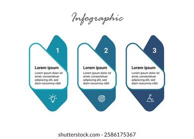 3-Step Infographic for Business Vision Features, Modern Flat Editable Vector for Professional Presentations and Corporate Growth.