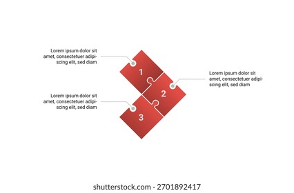 Layout infográfico de 3 etapas com setas que mostram o progresso, o processo de trabalho em equipe e o conceito de produtividade em estilo simples e mínimo.